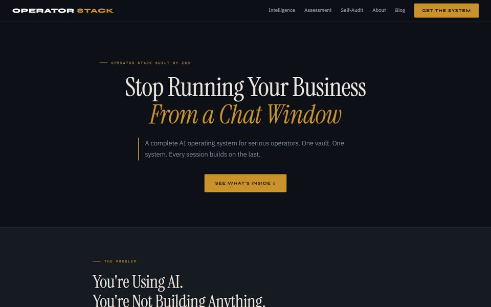 Operator Stack sales page