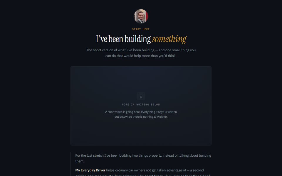 The start page